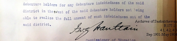 Saskatchewan One Room School House Orders Issued by the Commissioner of Education. Province of Saskatchewan, Canada. Sept 1901- May 1904