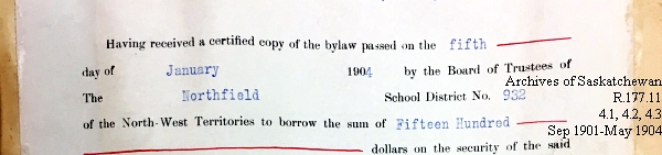 Saskatchewan One Room School House Orders Issued by the Commissioner of Education. Province of Saskatchewan, Canada. Sept 1901- May 1904