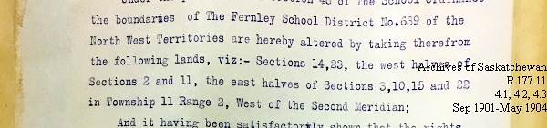 Saskatchewan One Room School House Orders Issued by the Commissioner of Education. Province of Saskatchewan, Canada. Sept 1901- May 1904