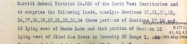 Saskatchewan One Room School House Orders Issued by the Commissioner of Education. Province of Saskatchewan, Canada. Sept 1901- May 1904