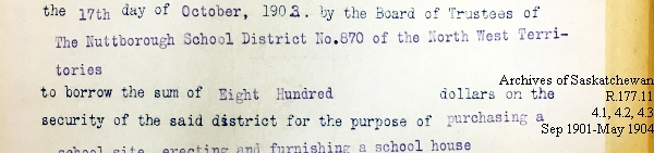 Saskatchewan One Room School House Orders Issued by the Commissioner of Education. Province of Saskatchewan, Canada. Sept 1901- May 1904