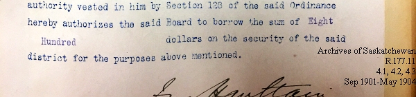 Saskatchewan One Room School House Orders Issued by the Commissioner of Education. Province of Saskatchewan, Canada. Sept 1901- May 1904