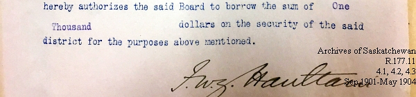 Saskatchewan One Room School House Orders Issued by the Commissioner of Education. Province of Saskatchewan, Canada. Sept 1901- May 1904