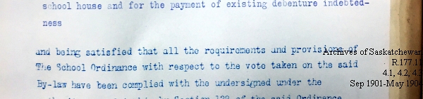 Saskatchewan One Room School House Orders Issued by the Commissioner of Education. Province of Saskatchewan, Canada. Sept 1901- May 1904