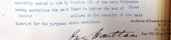 Saskatchewan One Room School House Orders Issued by the Commissioner of Education. Province of Saskatchewan, Canada. Sept 1901- May 1904