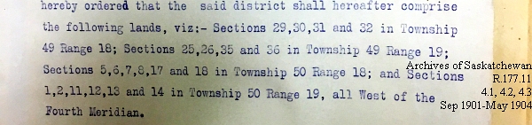 Saskatchewan One Room School House Orders Issued by the Commissioner of Education. Province of Saskatchewan, Canada. Sept 1901- May 1904