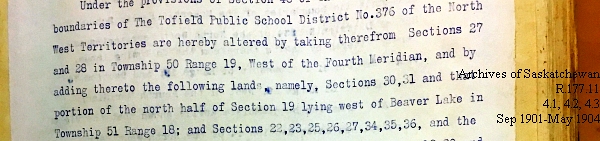 Saskatchewan One Room School House Orders Issued by the Commissioner of Education. Province of Saskatchewan, Canada. Sept 1901- May 1904