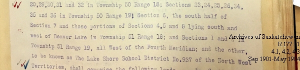 Saskatchewan One Room School House Orders Issued by the Commissioner of Education. Province of Saskatchewan, Canada. Sept 1901- May 1904