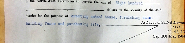 Saskatchewan One Room School House Orders Issued by the Commissioner of Education. Province of Saskatchewan, Canada. Sept 1901- May 1904