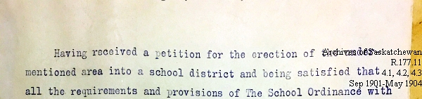 Saskatchewan One Room School House Orders Issued by the Commissioner of Education. Province of Saskatchewan, Canada. Sept 1901- May 1904