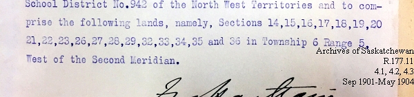 Saskatchewan One Room School House Orders Issued by the Commissioner of Education. Province of Saskatchewan, Canada. Sept 1901- May 1904