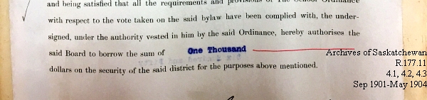 Saskatchewan One Room School House Orders Issued by the Commissioner of Education. Province of Saskatchewan, Canada. Sept 1901- May 1904