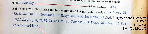 Saskatchewan One Room School House Orders Issued by the Commissioner of Education. Province of Saskatchewan, Canada. Sept 1901- May 1904