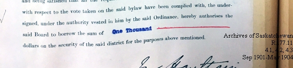 Saskatchewan One Room School House Orders Issued by the Commissioner of Education. Province of Saskatchewan, Canada. Sept 1901- May 1904