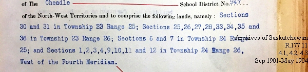 Saskatchewan One Room School House Orders Issued by the Commissioner of Education. Province of Saskatchewan, Canada. Sept 1901- May 1904