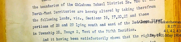 Saskatchewan One Room School House Orders Issued by the Commissioner of Education. Province of Saskatchewan, Canada. Sept 1901- May 1904