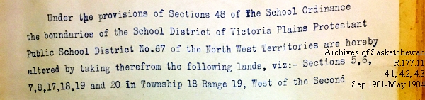 Saskatchewan One Room School House Orders Issued by the Commissioner of Education. Province of Saskatchewan, Canada. Sept 1901- May 1904