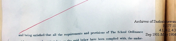 Saskatchewan One Room School House Orders Issued by the Commissioner of Education. Province of Saskatchewan, Canada. Sept 1901- May 1904