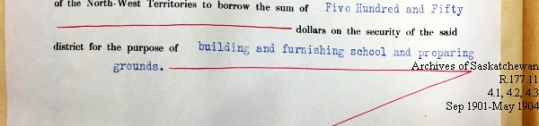 Saskatchewan One Room School House Orders Issued by the Commissioner of Education. Province of Saskatchewan, Canada. Sept 1901- May 1904