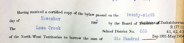 Saskatchewan One Room School House Orders Issued by the Commissioner of Education. Province of Saskatchewan, Canada. Sept 1901- May 1904