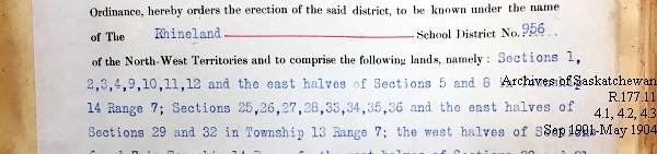 Saskatchewan One Room School House Orders Issued by the Commissioner of Education. Province of Saskatchewan, Canada. Sept 1901- May 1904