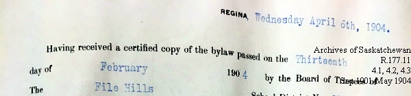 Saskatchewan One Room School House Orders Issued by the Commissioner of Education. Province of Saskatchewan, Canada. Sept 1901- May 1904