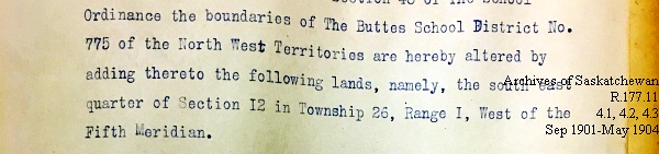 Saskatchewan One Room School House Orders Issued by the Commissioner of Education. Province of Saskatchewan, Canada. Sept 1901- May 1904