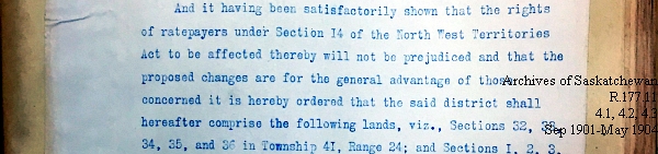 Saskatchewan One Room School House Orders Issued by the Commissioner of Education. Province of Saskatchewan, Canada. Sept 1901- May 1904