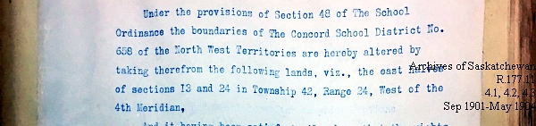 Saskatchewan One Room School House Orders Issued by the Commissioner of Education. Province of Saskatchewan, Canada. Sept 1901- May 1904