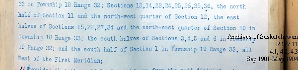 Saskatchewan One Room School House Orders Issued by the Commissioner of Education. Province of Saskatchewan, Canada. Sept 1901- May 1904