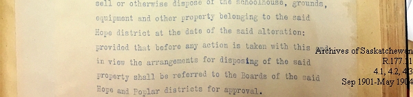 Saskatchewan One Room School House Orders Issued by the Commissioner of Education. Province of Saskatchewan, Canada. Sept 1901- May 1904