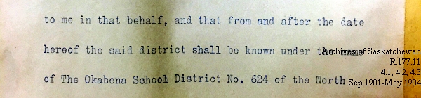 Saskatchewan One Room School House Orders Issued by the Commissioner of Education. Province of Saskatchewan, Canada. Sept 1901- May 1904