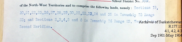 Saskatchewan One Room School House Orders Issued by the Commissioner of Education. Province of Saskatchewan, Canada. Sept 1901- May 1904