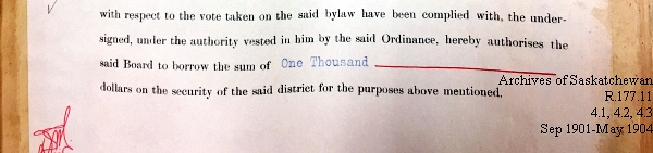 Saskatchewan One Room School House Orders Issued by the Commissioner of Education. Province of Saskatchewan, Canada. Sept 1901- May 1904