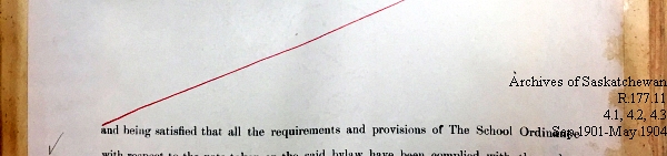 Saskatchewan One Room School House Orders Issued by the Commissioner of Education. Province of Saskatchewan, Canada. Sept 1901- May 1904