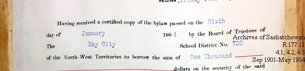 Saskatchewan One Room School House Orders Issued by the Commissioner of Education. Province of Saskatchewan, Canada. Sept 1901- May 1904