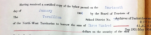 Saskatchewan One Room School House Orders Issued by the Commissioner of Education. Province of Saskatchewan, Canada. Sept 1901- May 1904