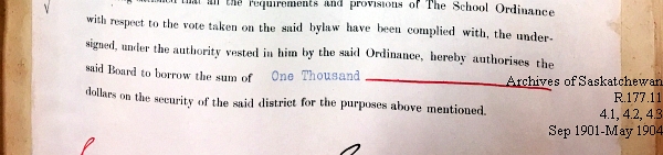 Saskatchewan One Room School House Orders Issued by the Commissioner of Education. Province of Saskatchewan, Canada. Sept 1901- May 1904