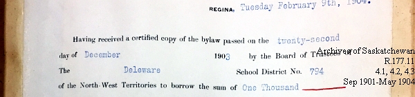 Saskatchewan One Room School House Orders Issued by the Commissioner of Education. Province of Saskatchewan, Canada. Sept 1901- May 1904