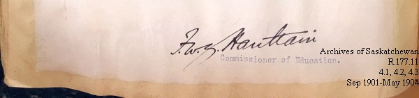 Saskatchewan One Room School House Orders Issued by the Commissioner of Education. Province of Saskatchewan, Canada. Sept 1901- May 1904