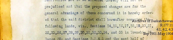 Saskatchewan One Room School House Orders Issued by the Commissioner of Education. Province of Saskatchewan, Canada. Sept 1901- May 1904