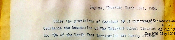 Saskatchewan One Room School House Orders Issued by the Commissioner of Education. Province of Saskatchewan, Canada. Sept 1901- May 1904