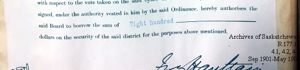 Saskatchewan One Room School House Orders Issued by the Commissioner of Education. Province of Saskatchewan, Canada. Sept 1901- May 1904