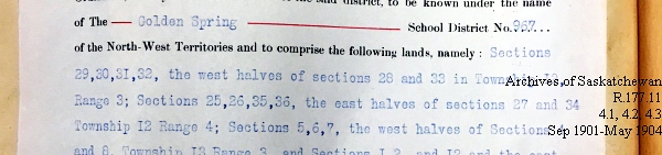 Saskatchewan One Room School House Orders Issued by the Commissioner of Education. Province of Saskatchewan, Canada. Sept 1901- May 1904