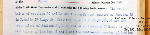 Saskatchewan One Room School House Orders Issued by the Commissioner of Education. Province of Saskatchewan, Canada. Sept 1901- May 1904