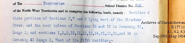 Saskatchewan One Room School House Orders Issued by the Commissioner of Education. Province of Saskatchewan, Canada. Sept 1901- May 1904