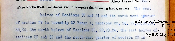 Saskatchewan One Room School House Orders Issued by the Commissioner of Education. Province of Saskatchewan, Canada. Sept 1901- May 1904