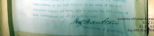 Saskatchewan One Room School House Orders Issued by the Commissioner of Education. Province of Saskatchewan, Canada. Sept 1901- May 1904