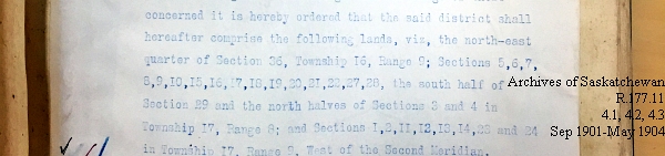 Saskatchewan One Room School House Orders Issued by the Commissioner of Education. Province of Saskatchewan, Canada. Sept 1901- May 1904