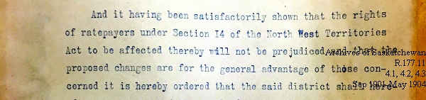 Saskatchewan One Room School House Orders Issued by the Commissioner of Education. Province of Saskatchewan, Canada. Sept 1901- May 1904